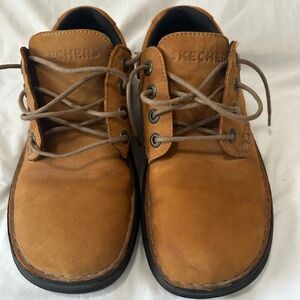 Skechers Comfort Construction Men's Tan Leather Shoes